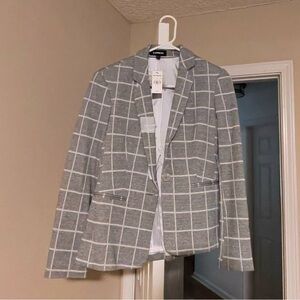 Express Gray Checkered Blazer